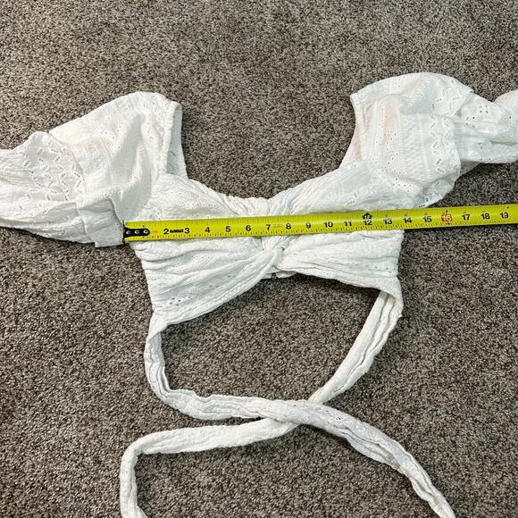 MARISSA WEBB Women's White Eyelet Crop Top Size 2 - Picture 8 of 11